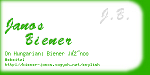 janos biener business card